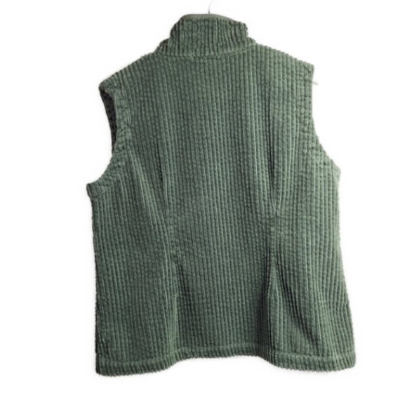 Woolrich Spruce Green Corduroy Vest with Zipper Closure, Stand Up Collar Size XL - Picture 4 of 8